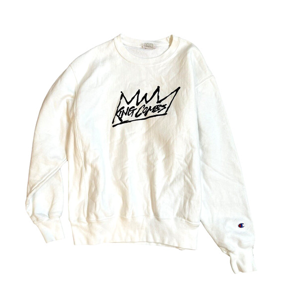 Vintage Champion Sweatshirt Reverse Weave King Combs KIM White Rare Sz XXL - Picture 1 of 5
